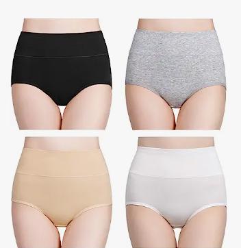Women's Underwear High Waisted Full Coverage Briefs No Muffin Top Ladies  Panties for women Plus Size & Regular Size
