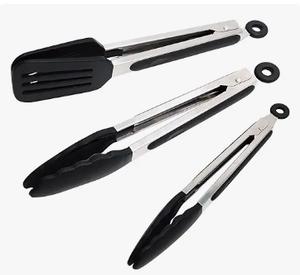 Tribal Cooking Kitchen Tongs with Silicone Tips - Stainless Steel tongs for  cook